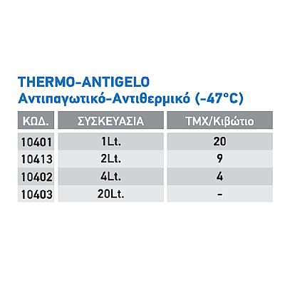 THERMO-ANTIGELO Αντιπαγωτικό-Αντιθερμικό (-47°C)