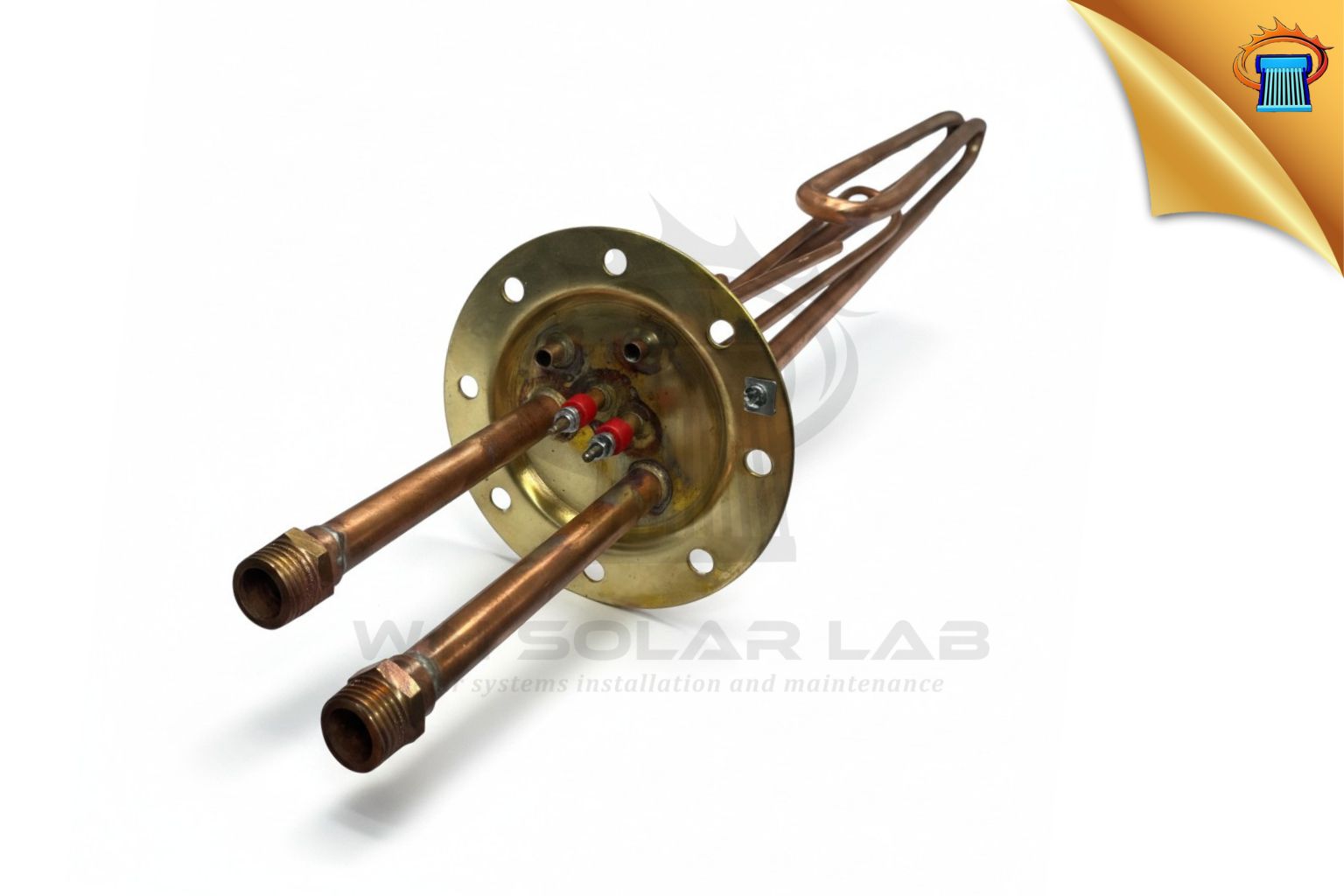 αντισταση ηλιακου θερμοσιφωνα boiler τριπλης ενεργειας φ140 με 8 τρυπες ορειχαλκινη με εναλλακτη l80 και ισχυ 4.000w
